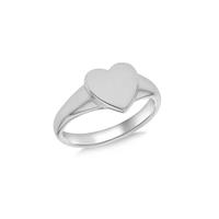 Revere Sterling Silver Personalised Heart Signet Ring - L