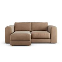 Habitat Ayr Velvet Reversible Corner Sofa - Latte - Ash Leg