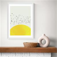 East End Prints A Thousand Birds White Frame Art Print - A2