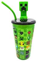 Hox Minecraft Creeper 3D Black and Green Soda Cup - 600ml