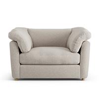 Habitat Wynn Fabric Cuddle Chair - Natural - Ash Leg