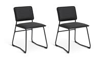 Habitat Loft Living Pair of Faux Leather Dining Chairs-Black