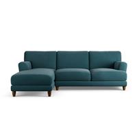 Habitat Askem Fabric Left Hand Corner Sofa- Teal - Dark Leg