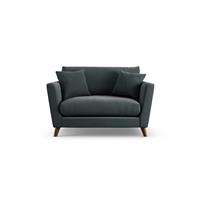 Habitat Lomond Fabric Cuddle Chair - Charcoal - Dark Leg