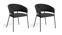 Habitat Sawyer Pair of Fabric Dining Chairs - Charcoal