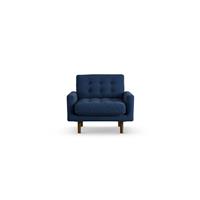 Habitat Fenner Fabric Armchair - Navy Blue - Dark Leg