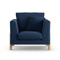 Habitat Aston Fabric Armchair - Navy Blue - Ash Leg