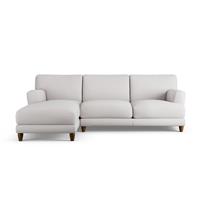 Habitat Askem Fabric Left Hand Corner Sofa-Natural-Dark Leg