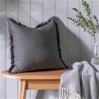 Habitat Triple Ruffle Cushion -? Charcoal - 43x43cm