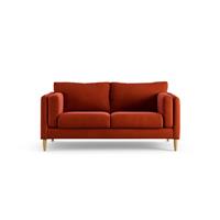 Habitat Newington Velvet 2 Seater Sofa - Orange - Ash Leg