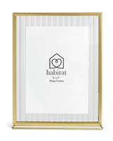 "Habitat Gold Reeded Glass Metal Picture Frame on Stand -5x7"""