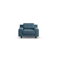 Habitat Hendricks Fabric Arm Chair - Blue - Black Leg