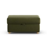 Habitat Holmfirth Velvet Footstool - Moss Green