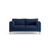 Habitat Newington Fabric 2 Seater Sofa - Navy Blue - Ash Leg