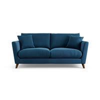 Habitat Lomond Velvet 3 Seater Sofa - Ink Blue - Dark Leg