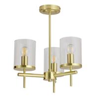 Argos Home Glass 3 Light Flush Ceiling Uplighter - Brass