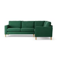 Habitat Flint Fabric Right Hand Corner Sofa- Green - Ash Leg