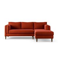 Habitat Newington Right Hand Corner Sofa - Orange - Dark Leg