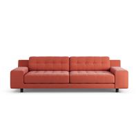 Habitat Hendricks Fabric 4 Seater Sofa - Papaya - Black Leg