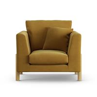 Habitat Aston Fabric Armchair - Gold - Ash Leg