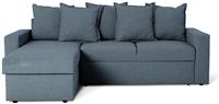 Habitat Oxford Fabric Left Hand Chaise Sofa Bed - Blue