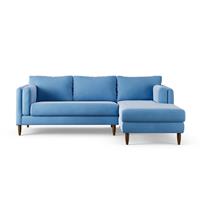 Habitat Newington Right Hand Corner Sofa - Sky Blue-Dark Leg