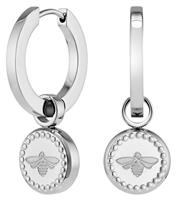 Olivia Burton Stainless Steel Bee Charm Hoop Earrings