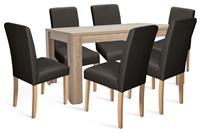 Argos Home Preston Oak Dining Table & 6 Chocolate Chairs