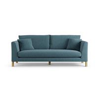 Habitat Aston Fabric 3 Seater Sofa - Blue - Ash Leg