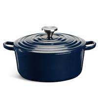 Habitat 3.3L Cast Iron Casserole Dish - Navy