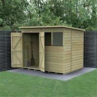 Forest Beckwood Shiplap 2 Windows Pent Shed - 8 x 6ft