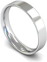 Wedfit 9ct White Gold 4mm Flat Court Wedding Band Ring - I