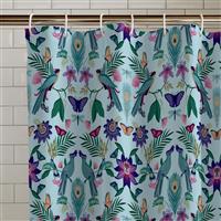 Catherine Lansfield Maya Tropical Shower Curtain - Blue