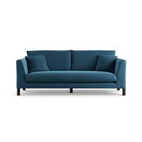 Habitat Aston Velvet 3 Seater Sofa - Ink Blue - Black Leg