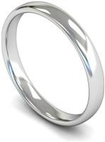 Wedfit 9ct White Gold 2.5mm Slight Court Wedding Band Ring-K
