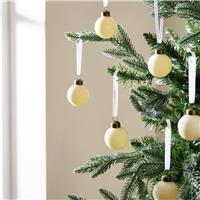 Argos Home Pack of 6 Glass Mini Christmas Bauble - Ivory