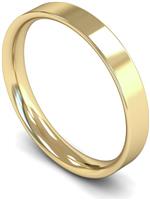 Wedfit 9ct Yellow Gold 2.5mm Flat Court Wedding Band Ring- L