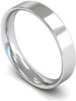 Wedfit 9ct White Gold 4mm Flat Court Wedding Band Ring - N