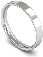 Wedfit 9ct White Gold 2.5mm Flat Court Wedding Band Ring - P