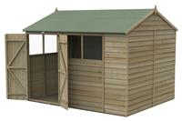 Forest 4Life Overlap 4 Windows Reverse Apex Shed - 10 x 8ft