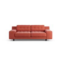 Habitat Hendricks Fabric 3 Seater Sofa - Papaya - Black Leg