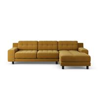 Habitat Hendricks Right Hand Corner Sofa - Gold - Black Leg