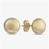 Revere 9ct Yellow Gold Round Button Stud Earrings