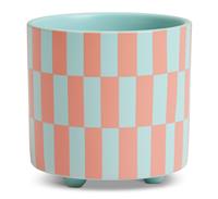 Habitat Checked Ceramic Footed Planter - Blue & Pink