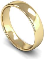 Wedfit 9ct Yellow Gold 5mm Slight Court Wedding Band Ring- S