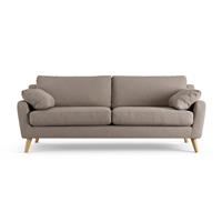Habitat Ivor Fabric 4 Seater Sofa - Mocha - Ash Leg