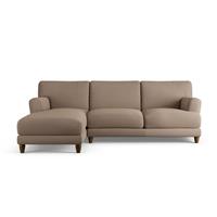 Habitat Askem Fabric Left Hand Corner Sofa -Biscuit-Dark Leg