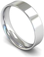 Wedfit 9ct White Gold 5mm Flat Court Wedding Band Ring - V