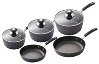 Tower Precision 5 Piece Aluminium Pan Set - Black