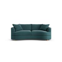 Habitat Sacha Fabric 3 Seater Sofa - Teal - Ash Leg